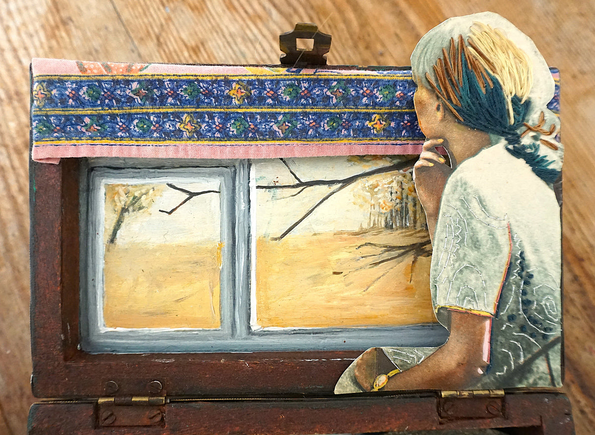 "Trees" - Original Art Box - diorama - shadow box - gratitude art